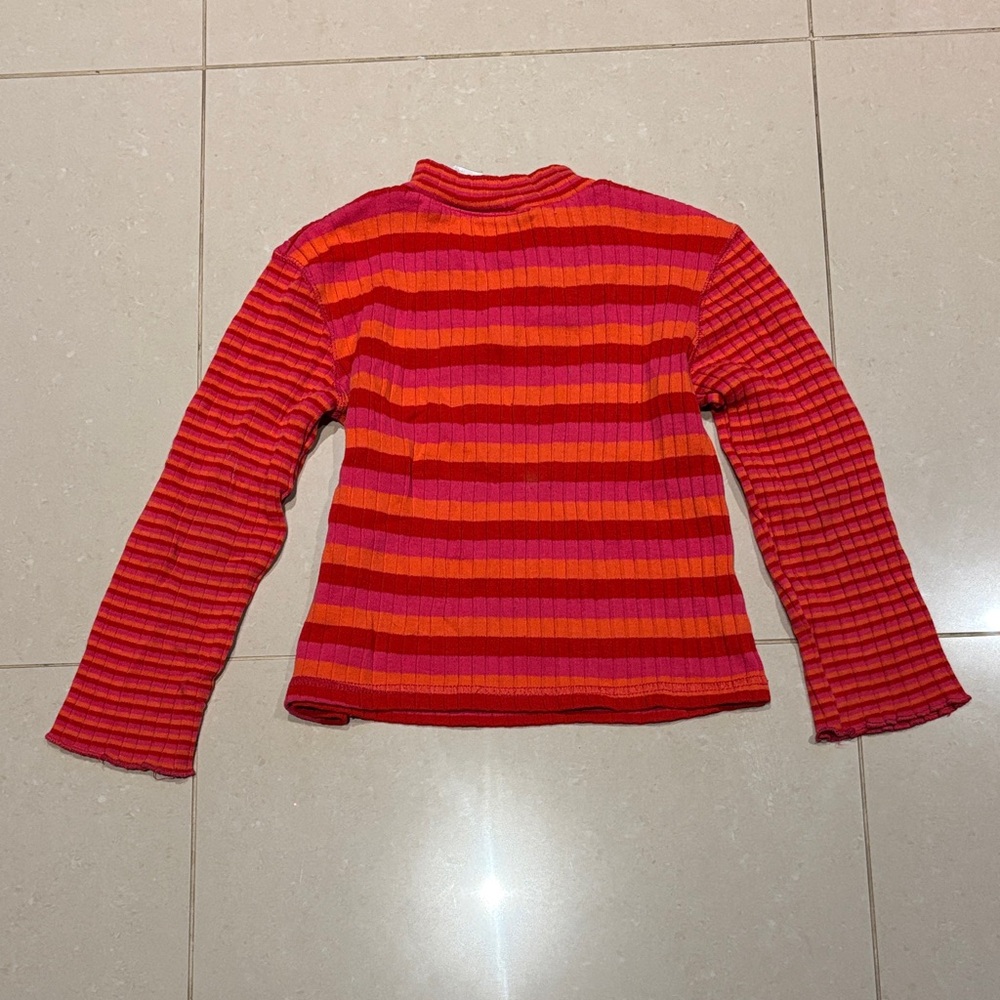 Vintage Striped Red, Orange and Pink Kids Shirt - Picture 2 of 3